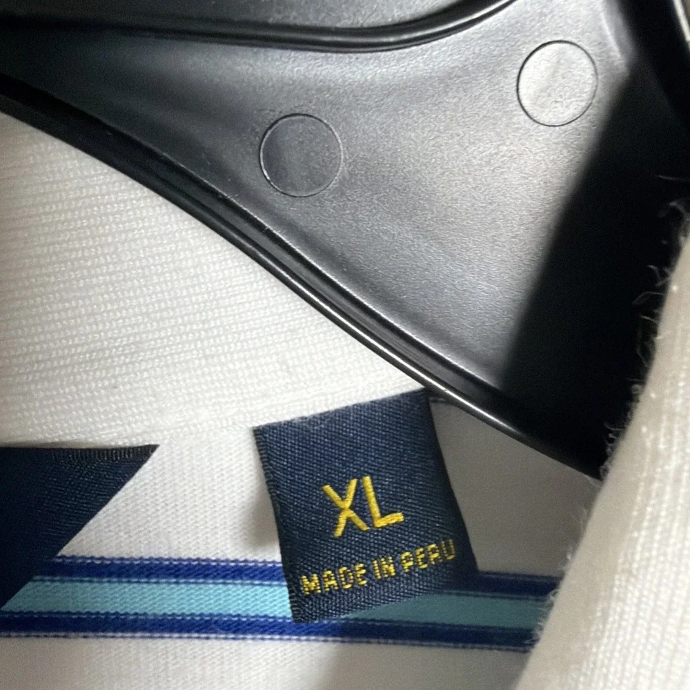 Polo Golf Ralph‎ Lauren Polo Shirt XL Blue White Stripe Performance Golf CC